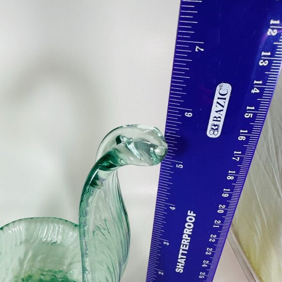 Beautiful Vintage handblown green glass swan in Murano style - Picture 7 of 8